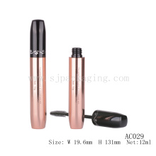 Aluminum cosmetic packaging empty cylinder mascara package tube with carving pattern gold mascara tube